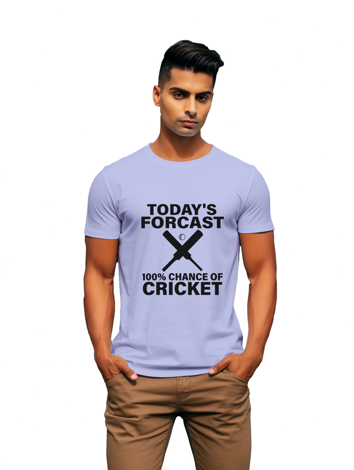 100% Chance of Cricket mens T-shirt