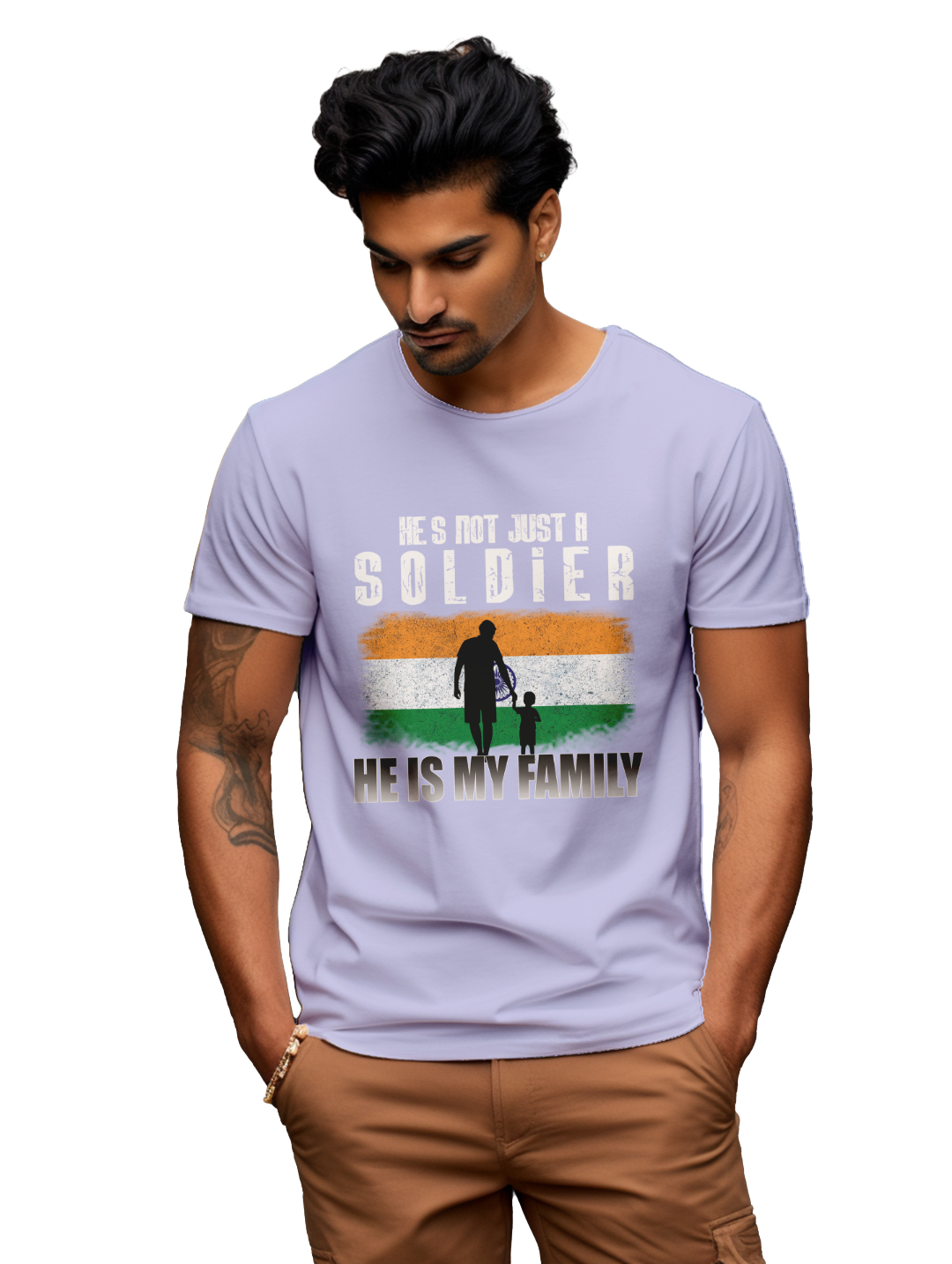 Mens He's not just a soldier he is my family t-shirt