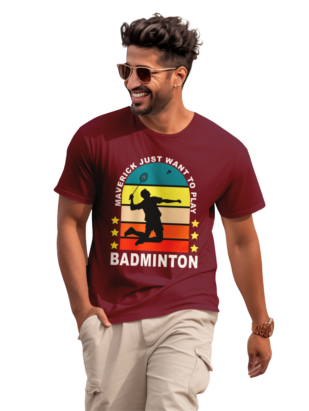Men's MAVERICK JUST WANT TO PLAY BADMINTON T-Shirt