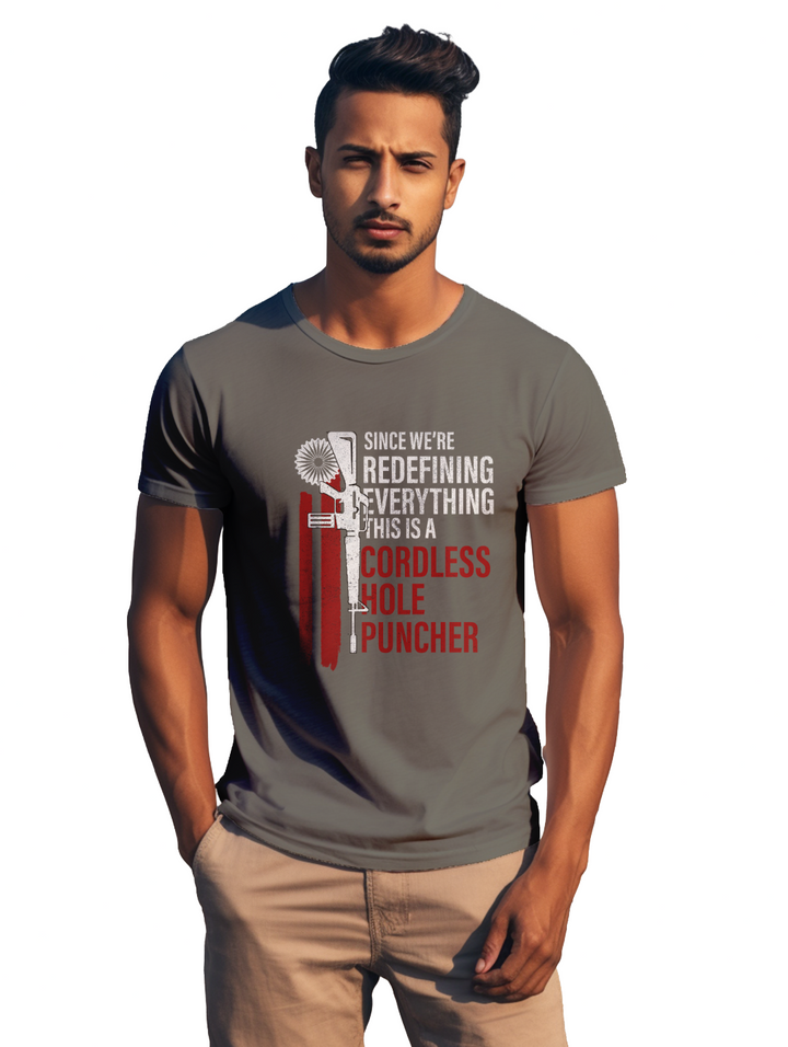 mens Cordless hole Puncher T-shirt