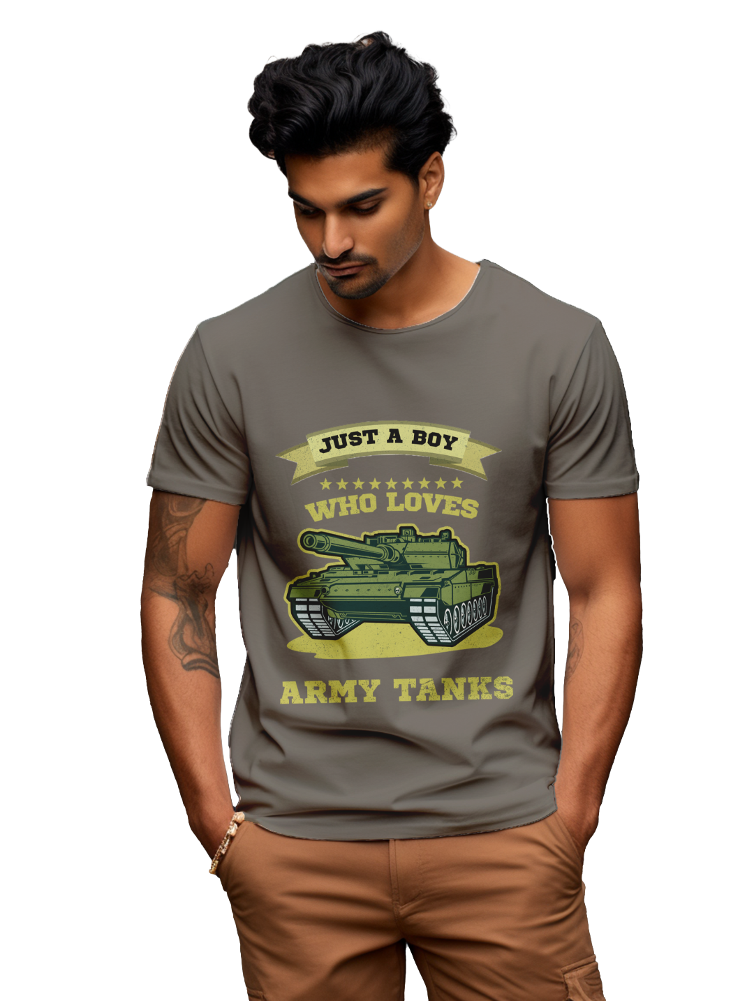 mens Just a boy who loves Army Tanks t-shirt
