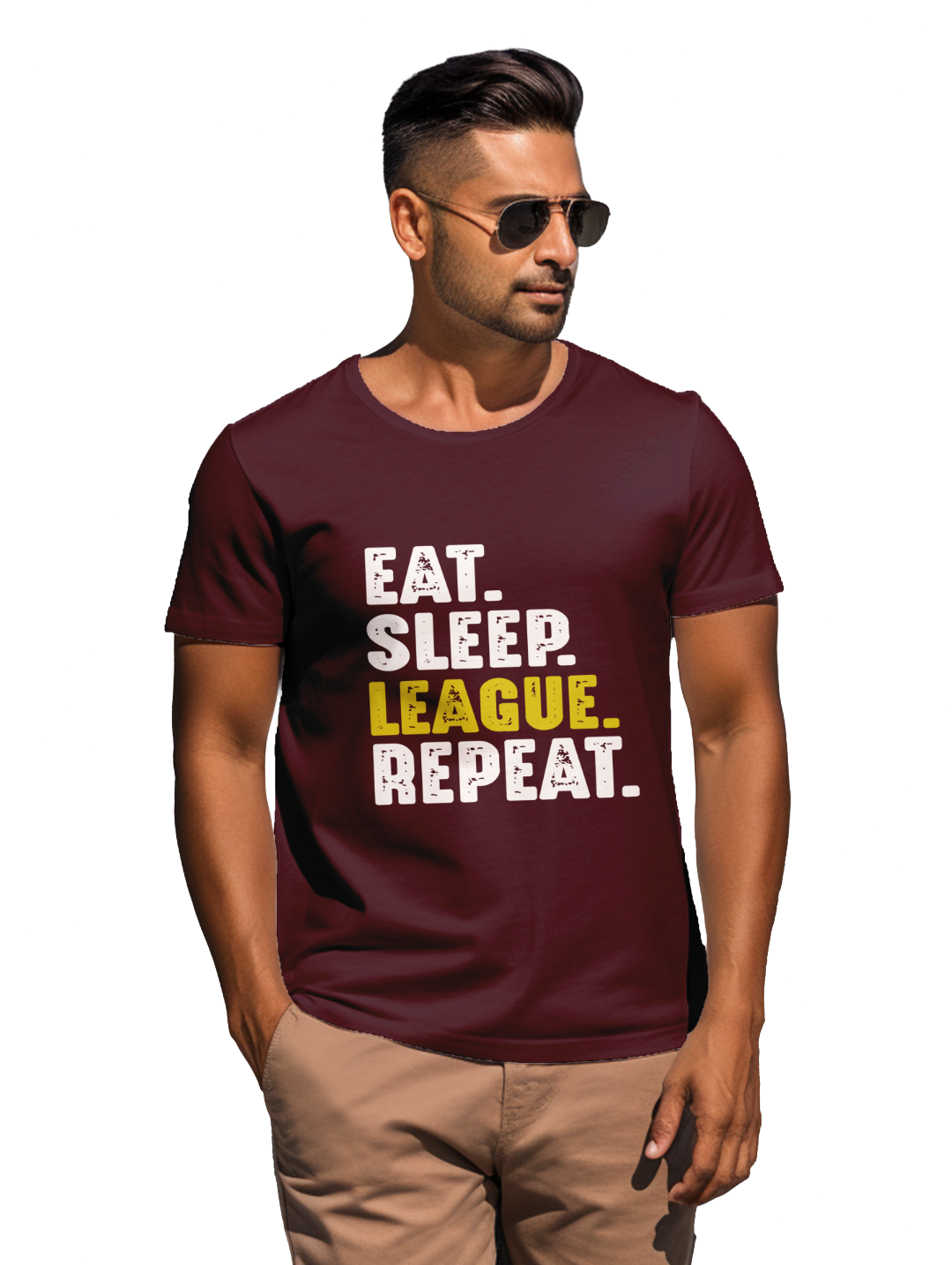 Eat Sleep League Repeat men's T-shirt