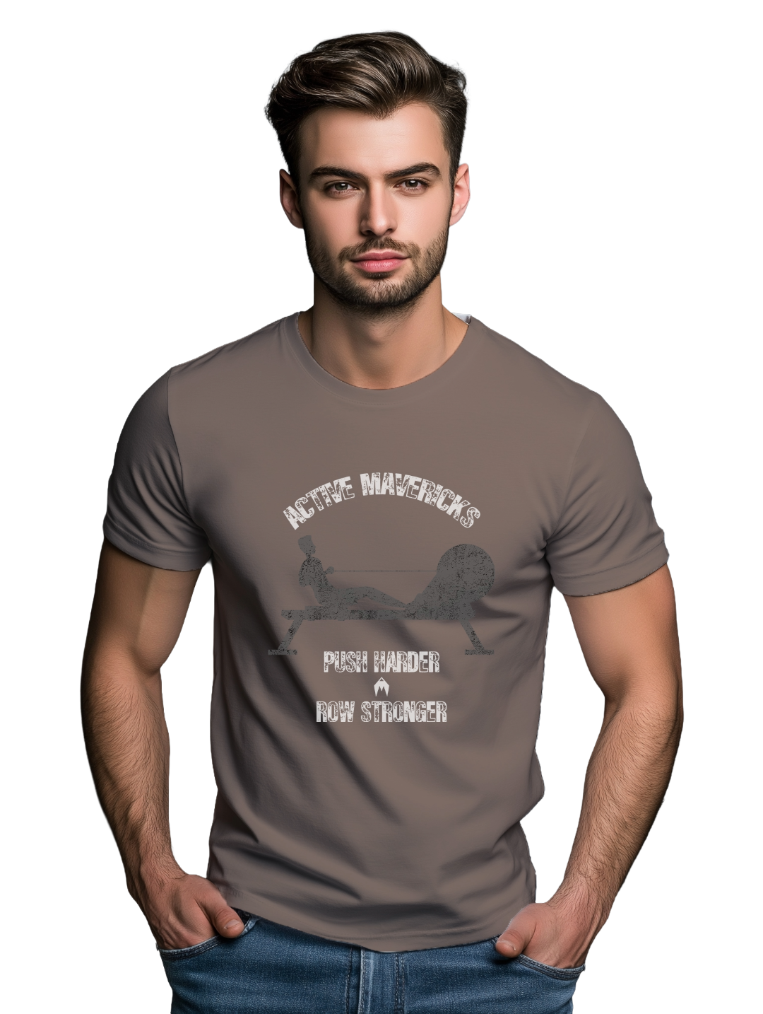 Mens PUSH HARDER, ROW STRONGER T-Shirt