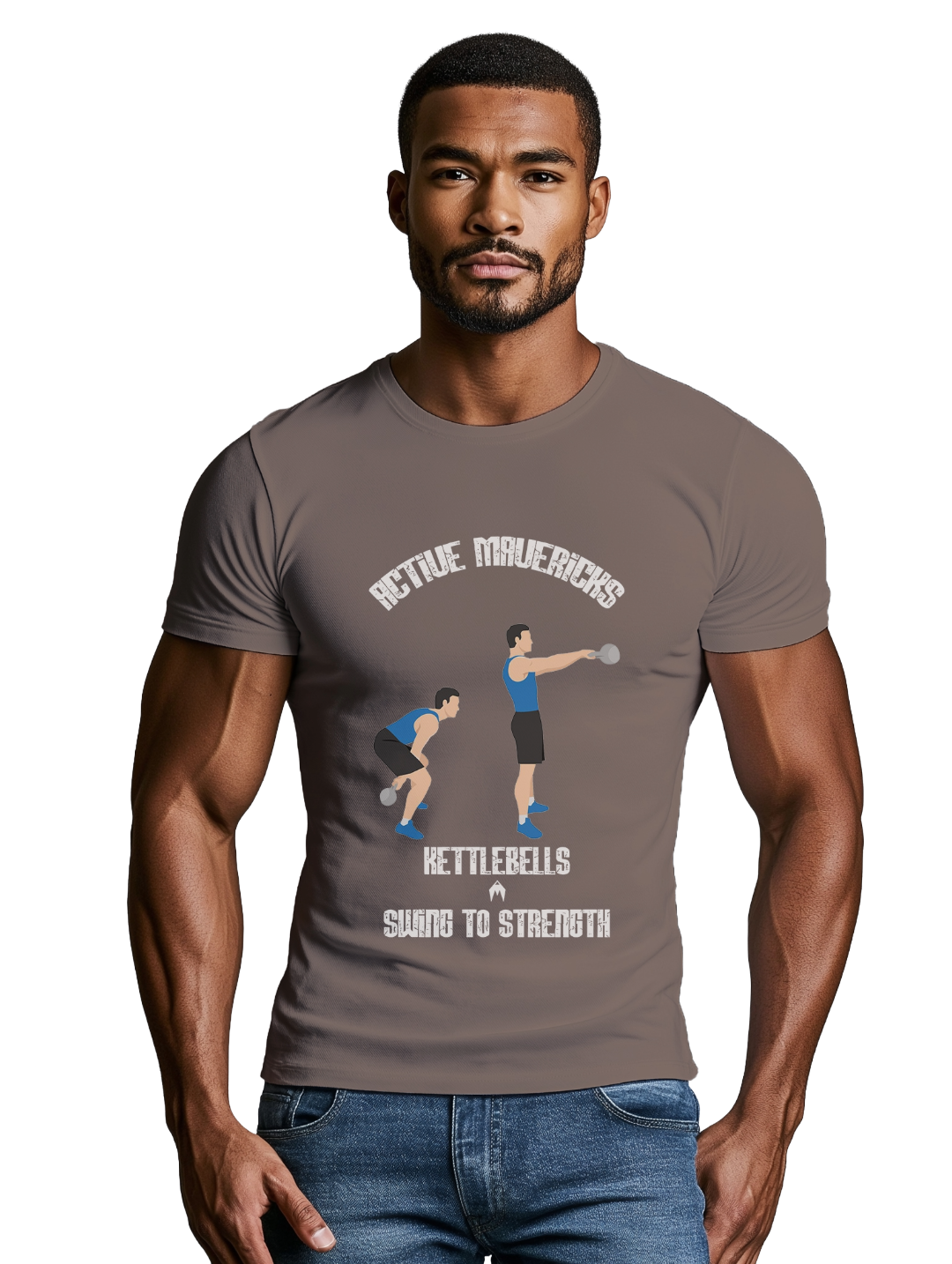 Mens kettlebells swing T-Shirt