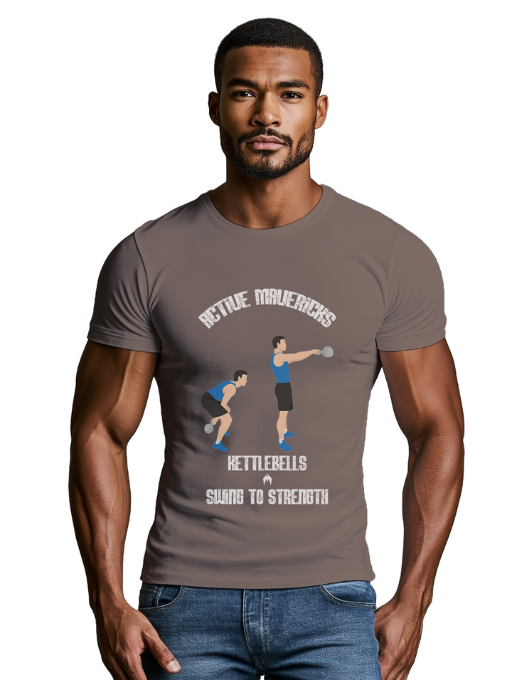 Mens kettlebells swing T-Shirt
