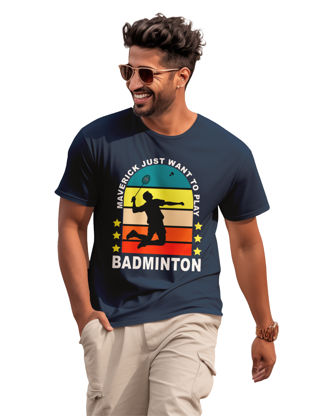 Men's MAVERICK JUST WANT TO PLAY BADMINTON T-Shirt