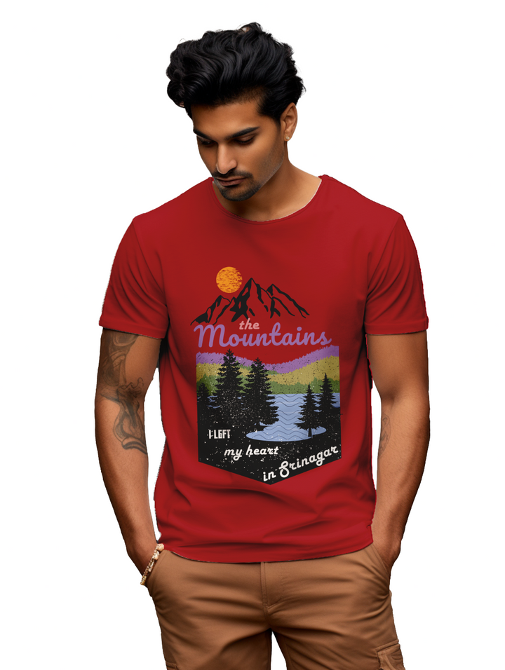 Mens  Left my heart in Srinagar T-Shirt