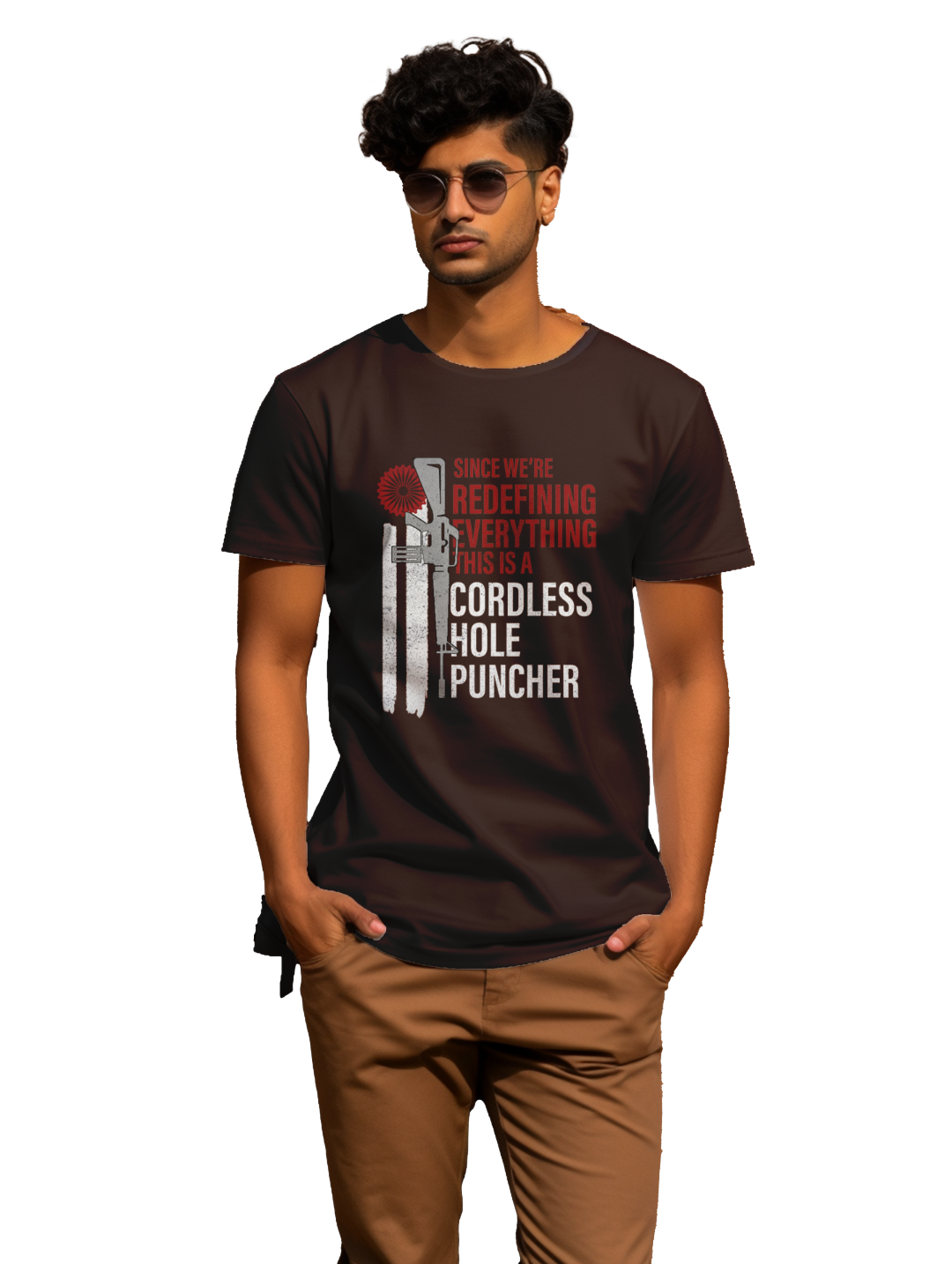 mens Cordless hole Puncher T-shirt