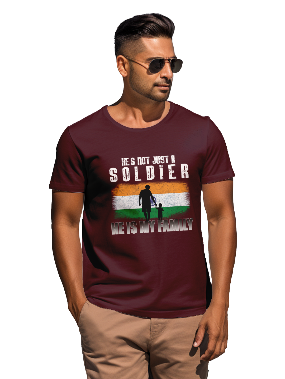 Mens He's not just a soldier he is my family t-shirt