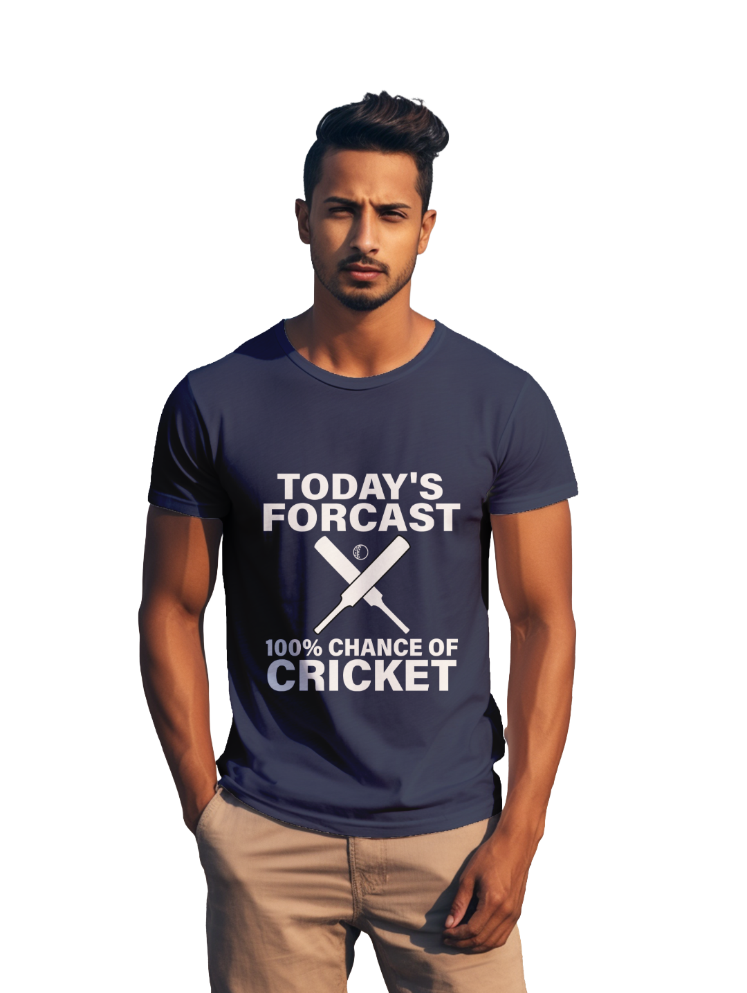 100% Chance of Cricket mens T-shirt