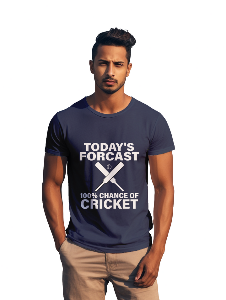 100% Chance of Cricket mens T-shirt