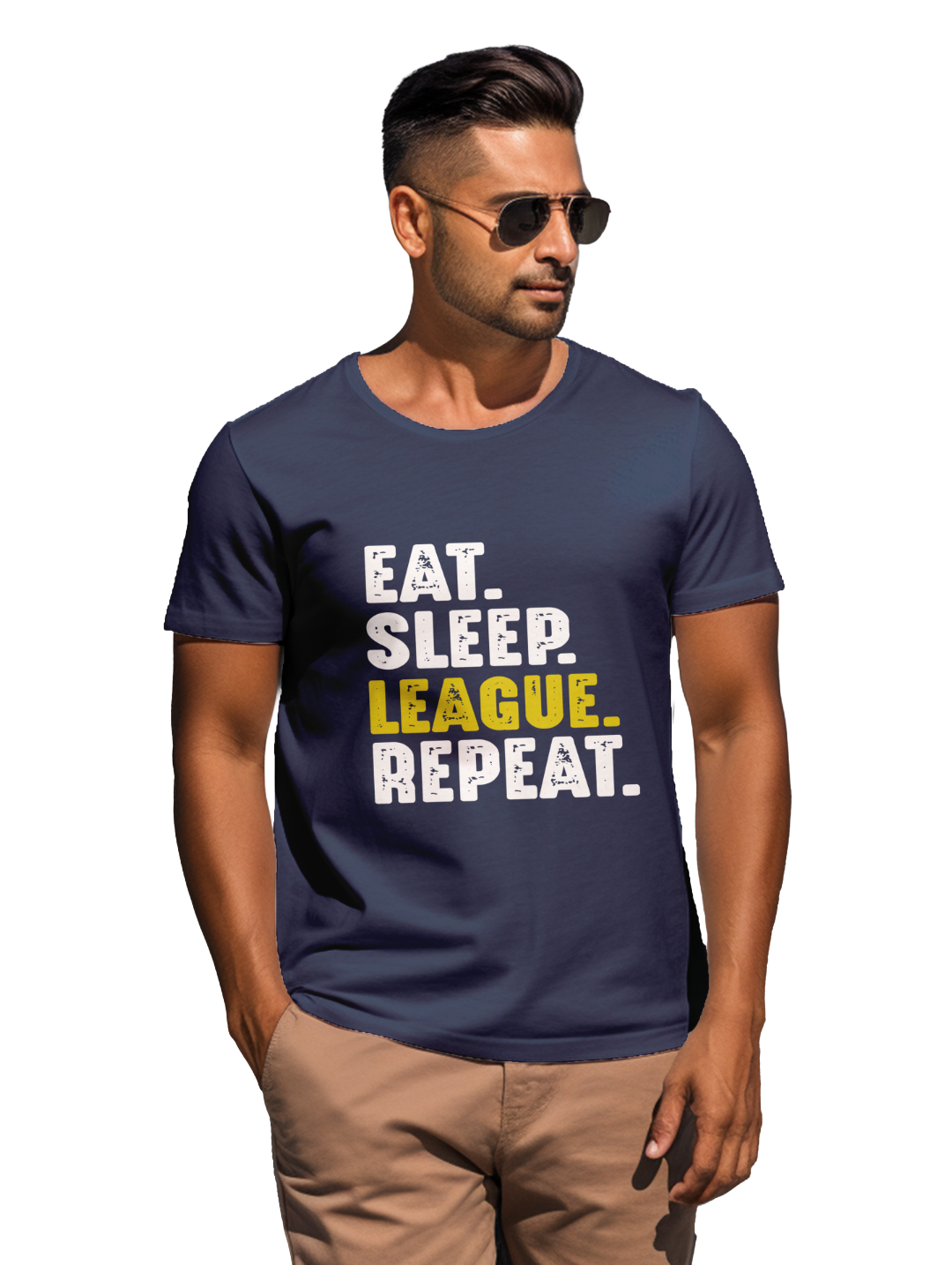 Eat Sleep League Repeat men's T-shirt