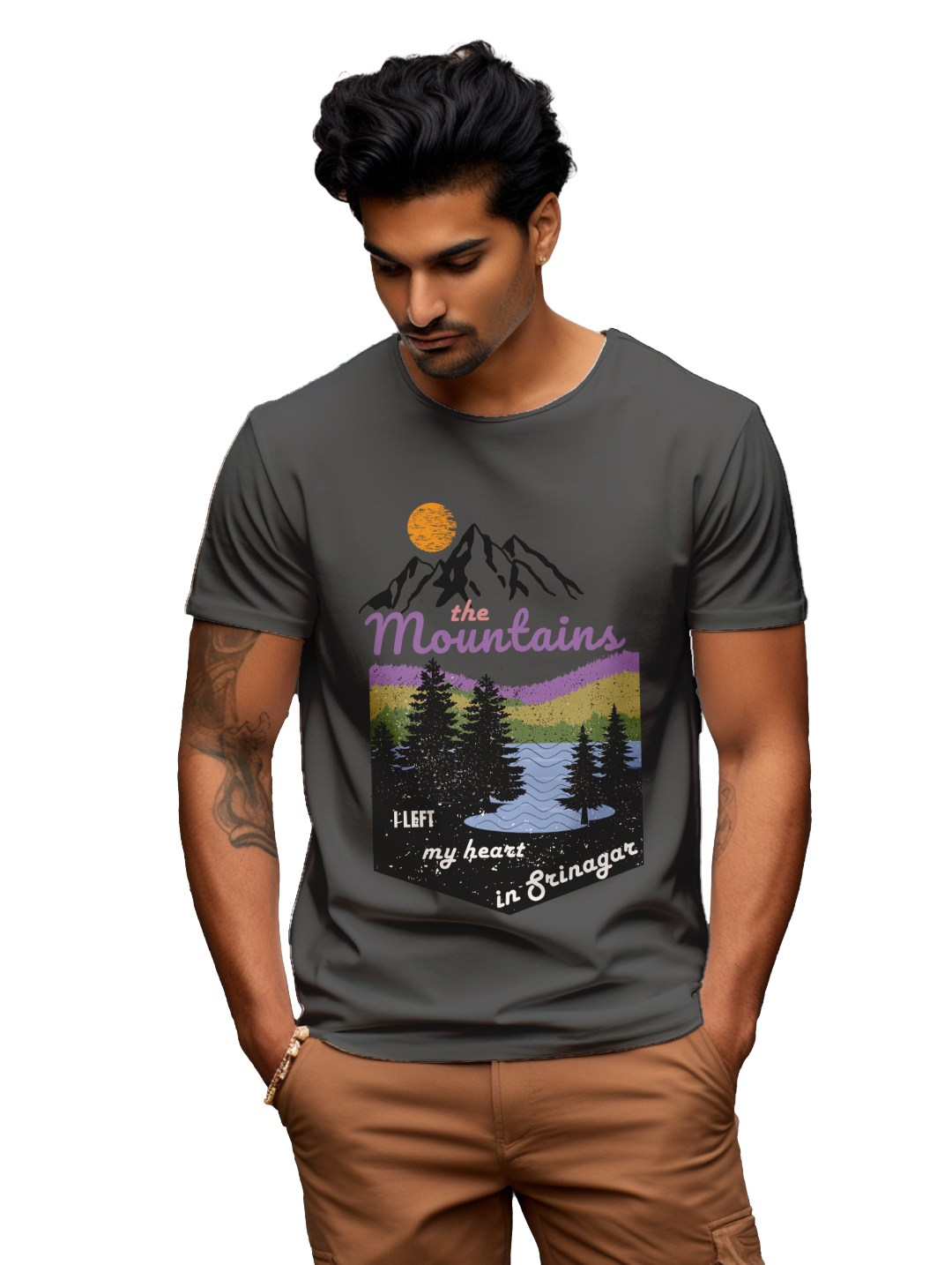 Mens  Left my heart in Srinagar T-Shirt