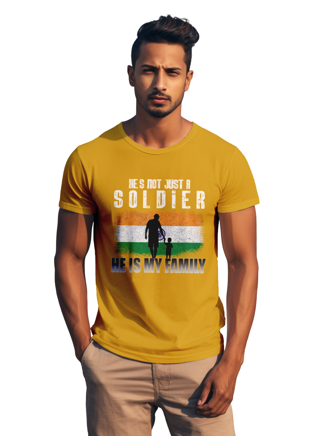 Mens He's not just a soldier he is my family t-shirt