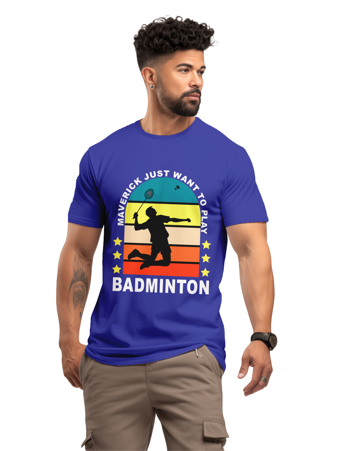 Men's MAVERICK JUST WANT TO PLAY BADMINTON T-Shirt