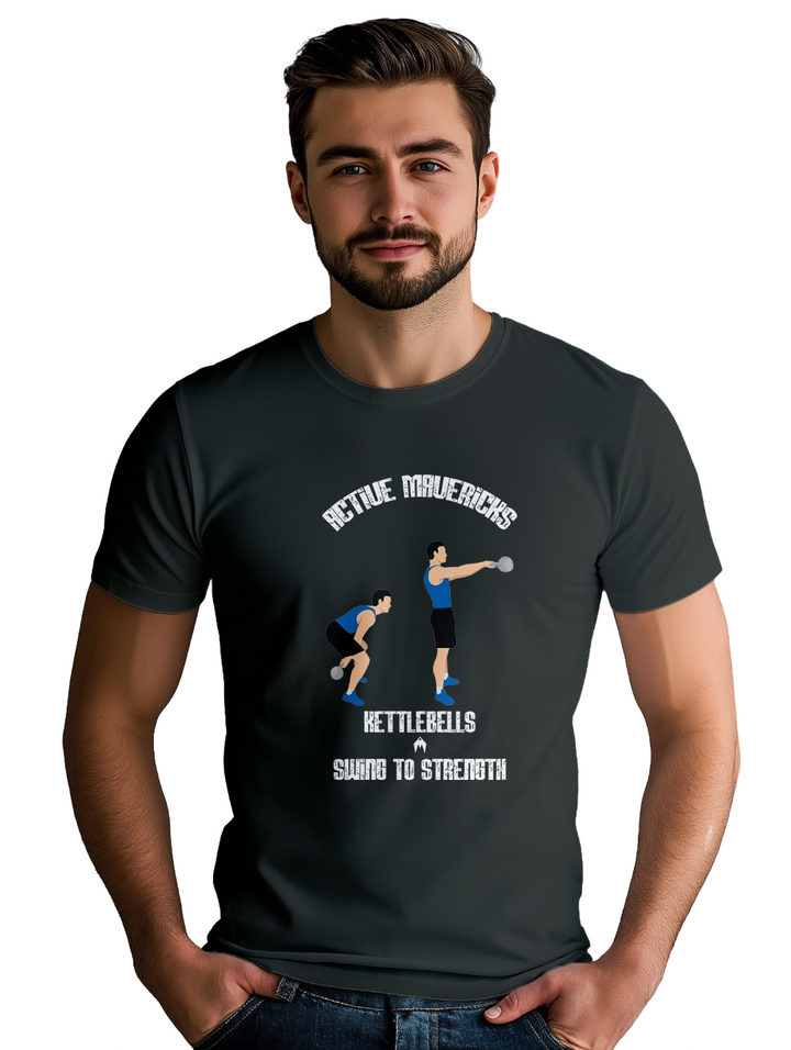 Mens kettlebells swing T-Shirt