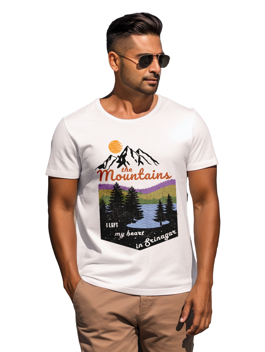 Mens  Left my heart in Srinagar T-Shirt