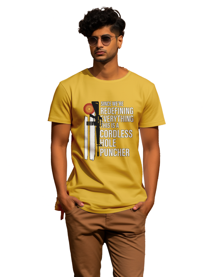 mens Cordless hole Puncher T-shirt