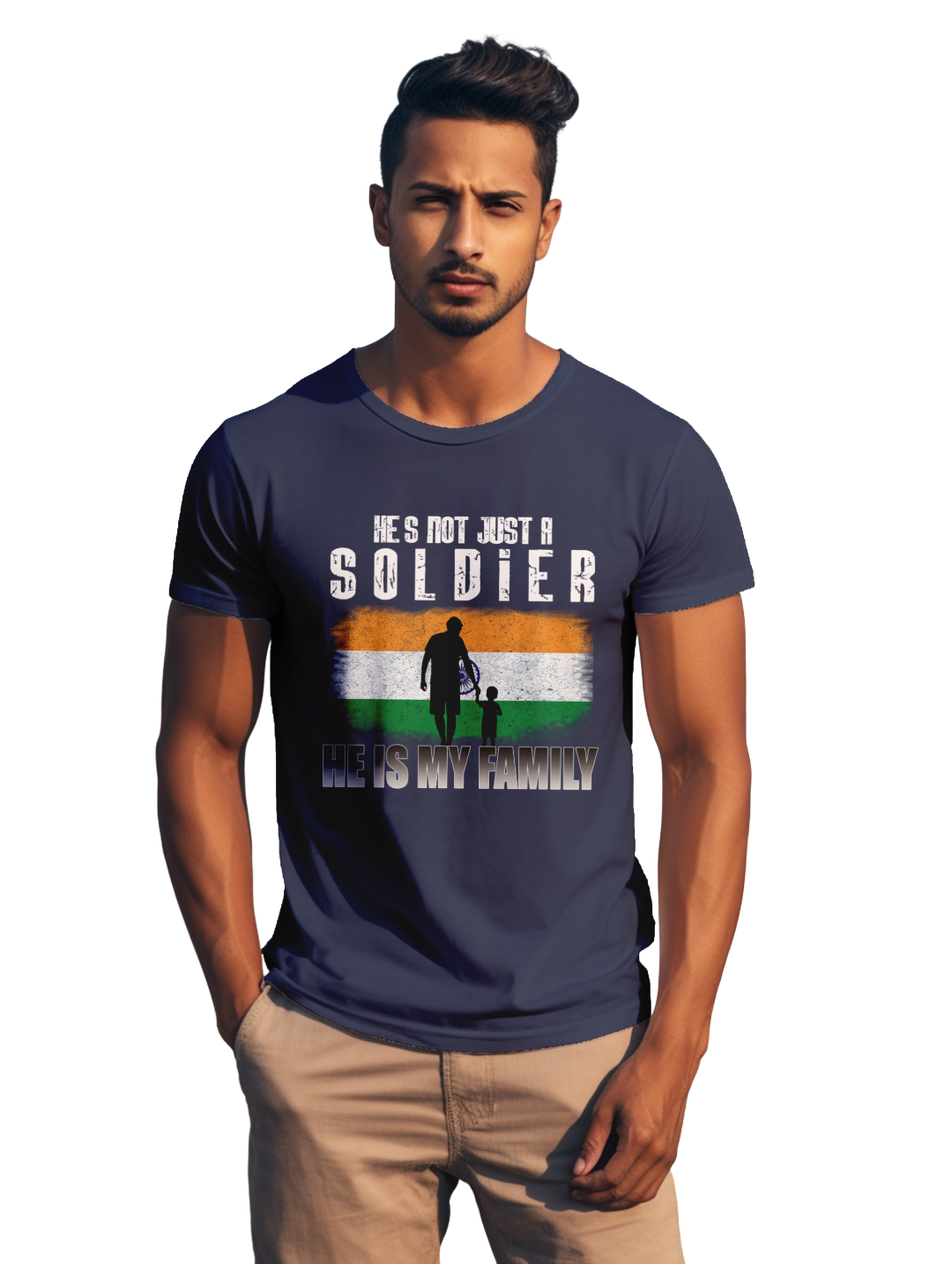 Mens He's not just a soldier he is my family t-shirt