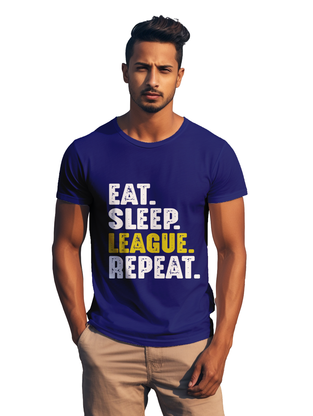 Eat Sleep League Repeat men's T-shirt