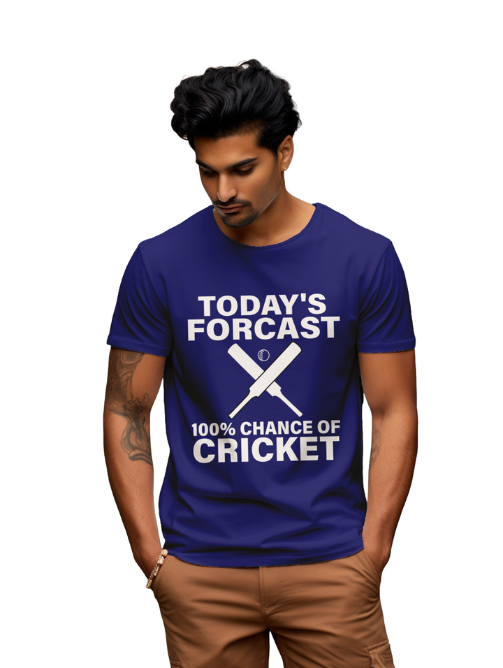 100% Chance of Cricket mens T-shirt