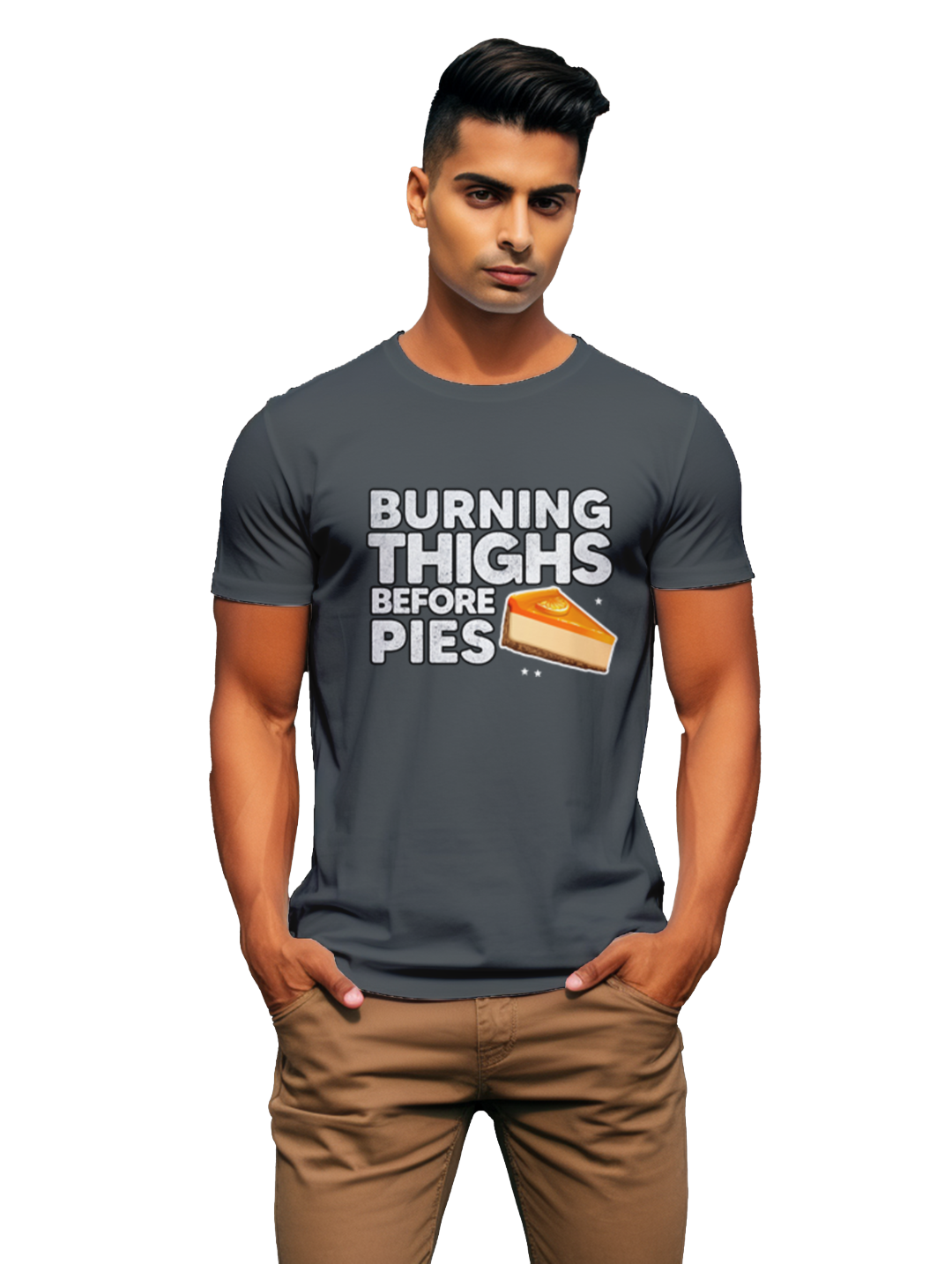 Mens Burning Thighs before Pies T-Shirt