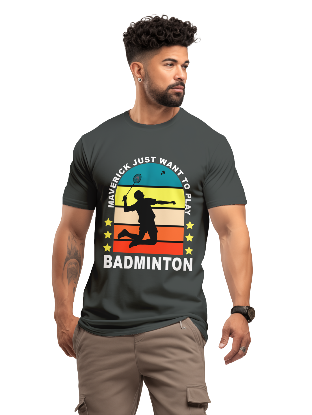 Men's MAVERICK JUST WANT TO PLAY BADMINTON T-Shirt