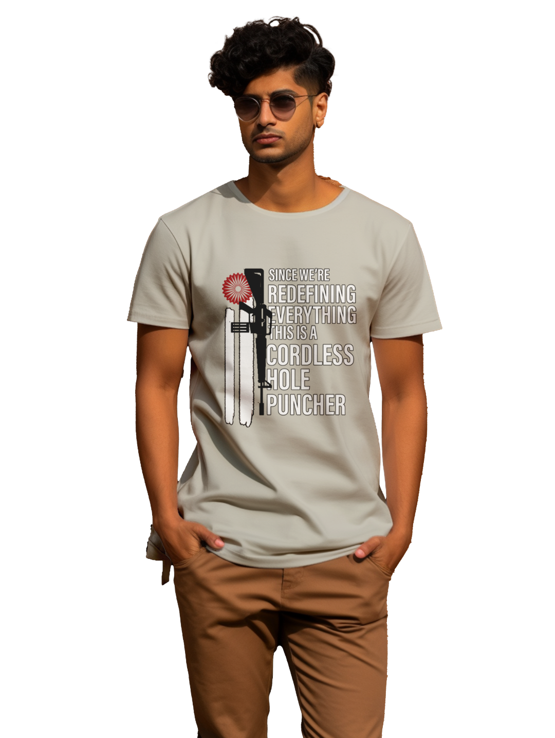 mens Cordless hole Puncher T-shirt
