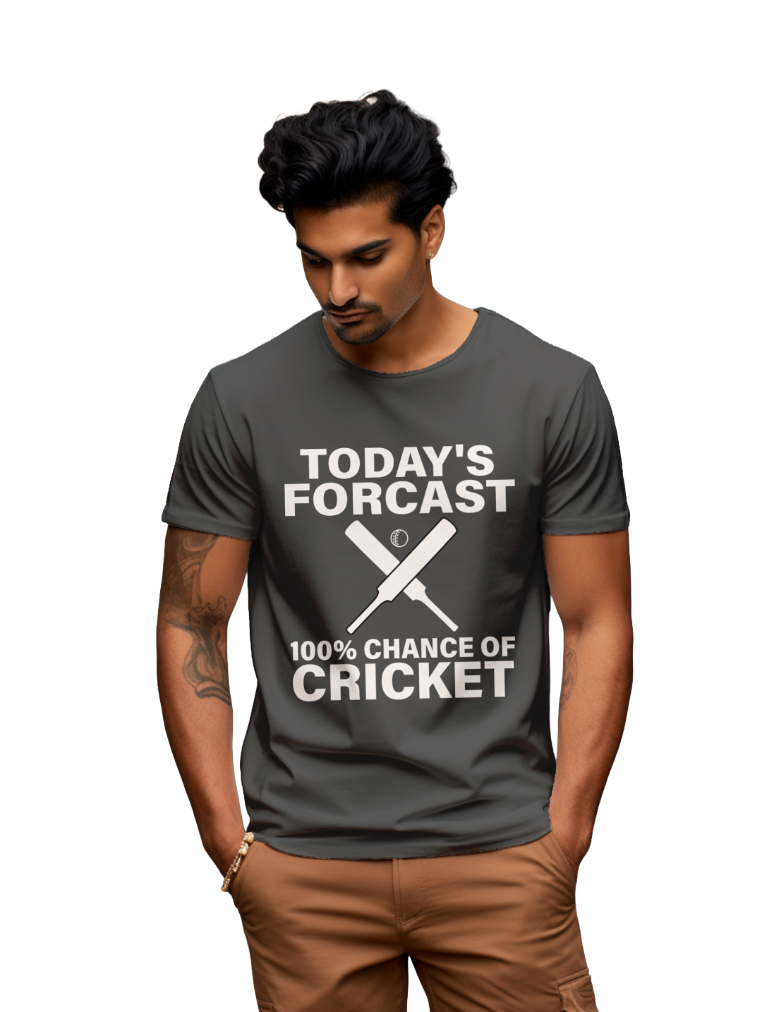 100% Chance of Cricket mens T-shirt