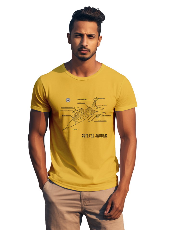 Men's Elegance in Flight with the SEPECAT Jaguar t-shirt