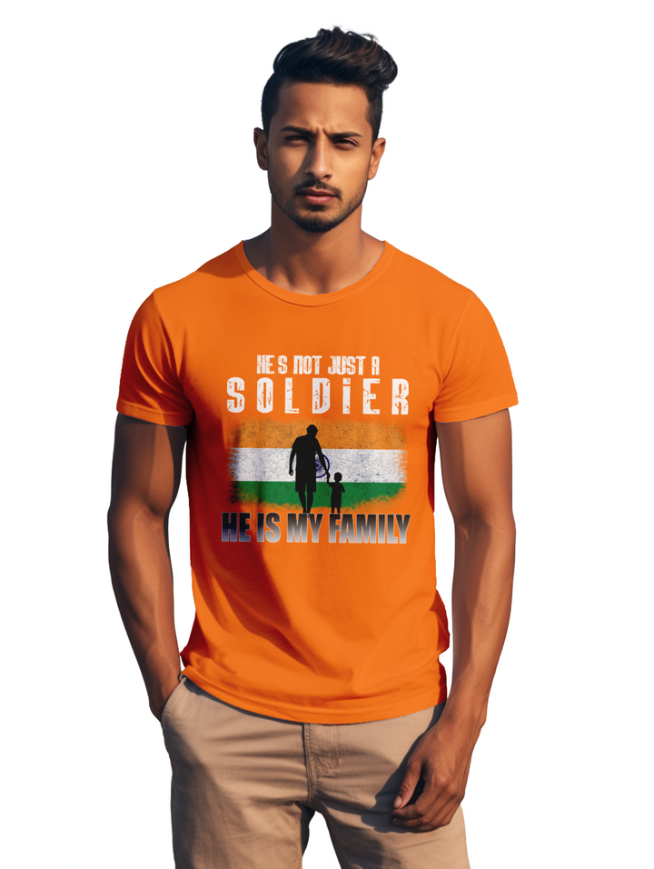 Mens He's not just a soldier he is my family t-shirt