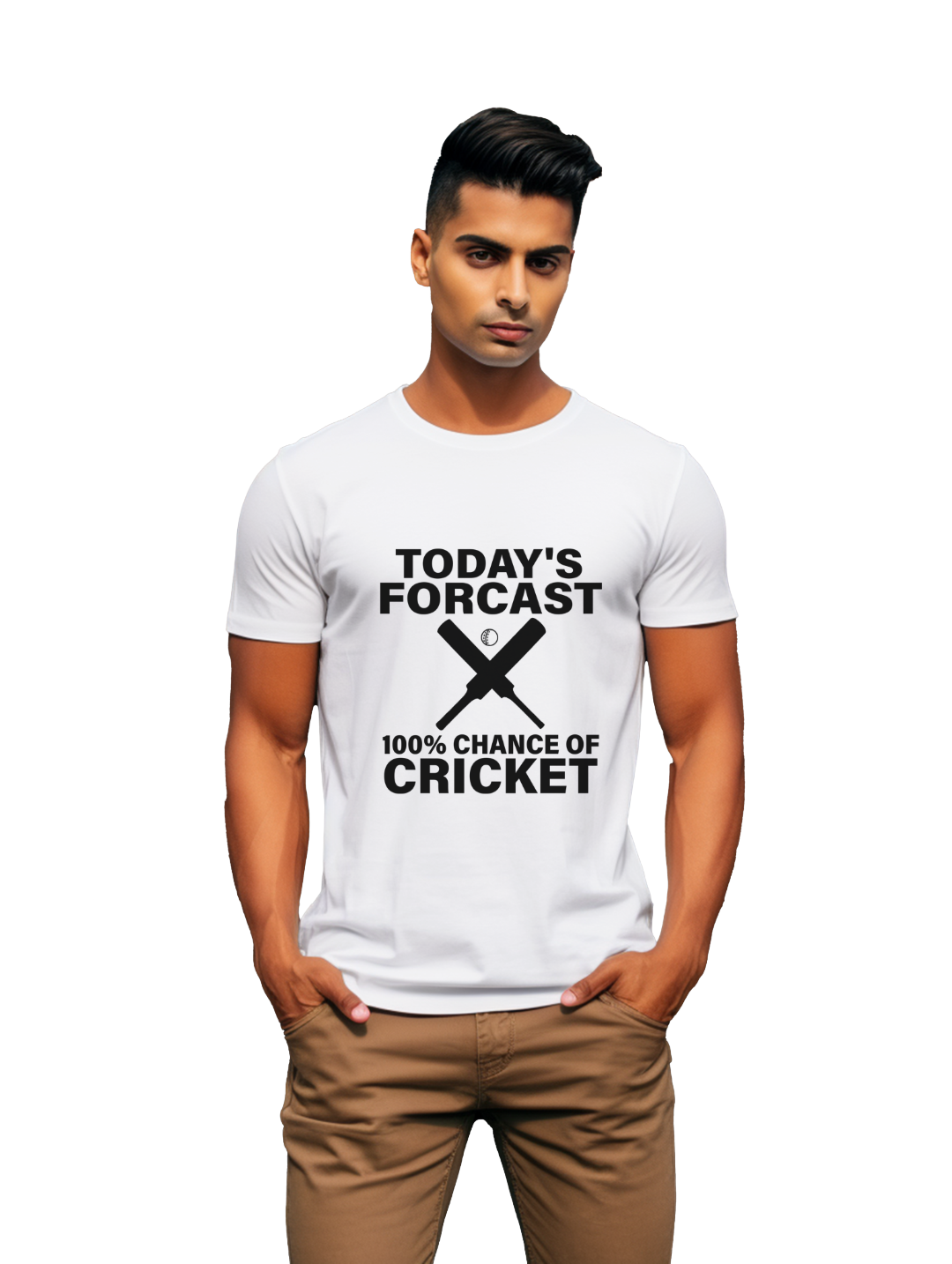 100% Chance of Cricket mens T-shirt