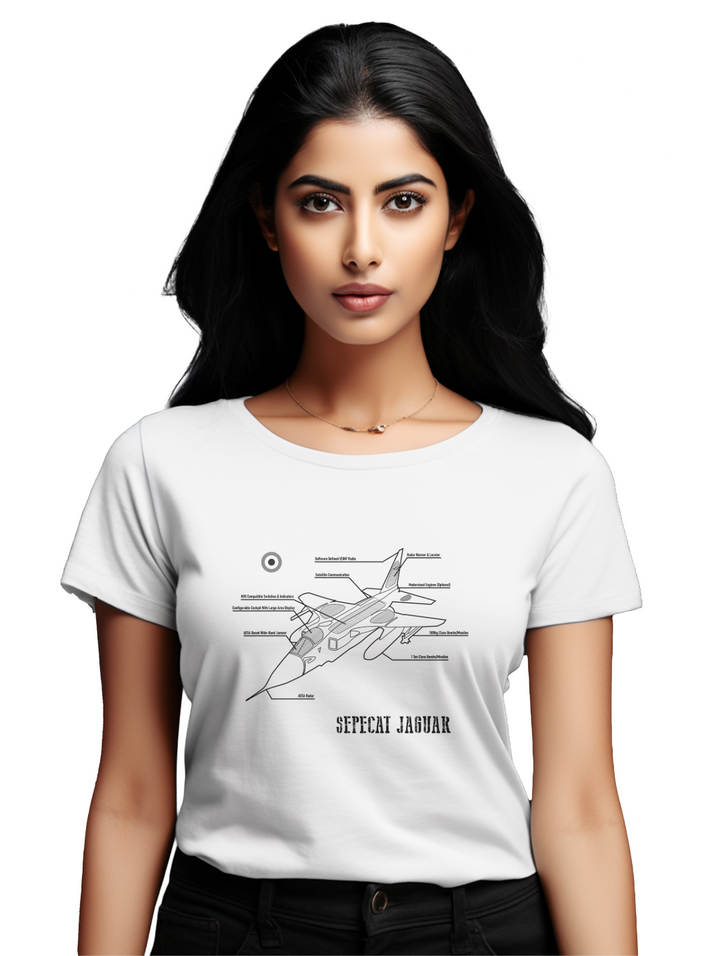 Women's Elegance in Flight with the SEPECAT Jaguar T-shirt