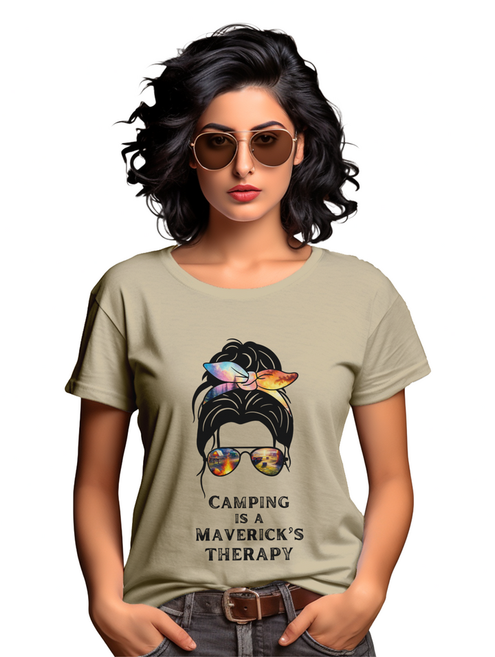 Women's Camping is a Maverick's Theraphy T-Shirt