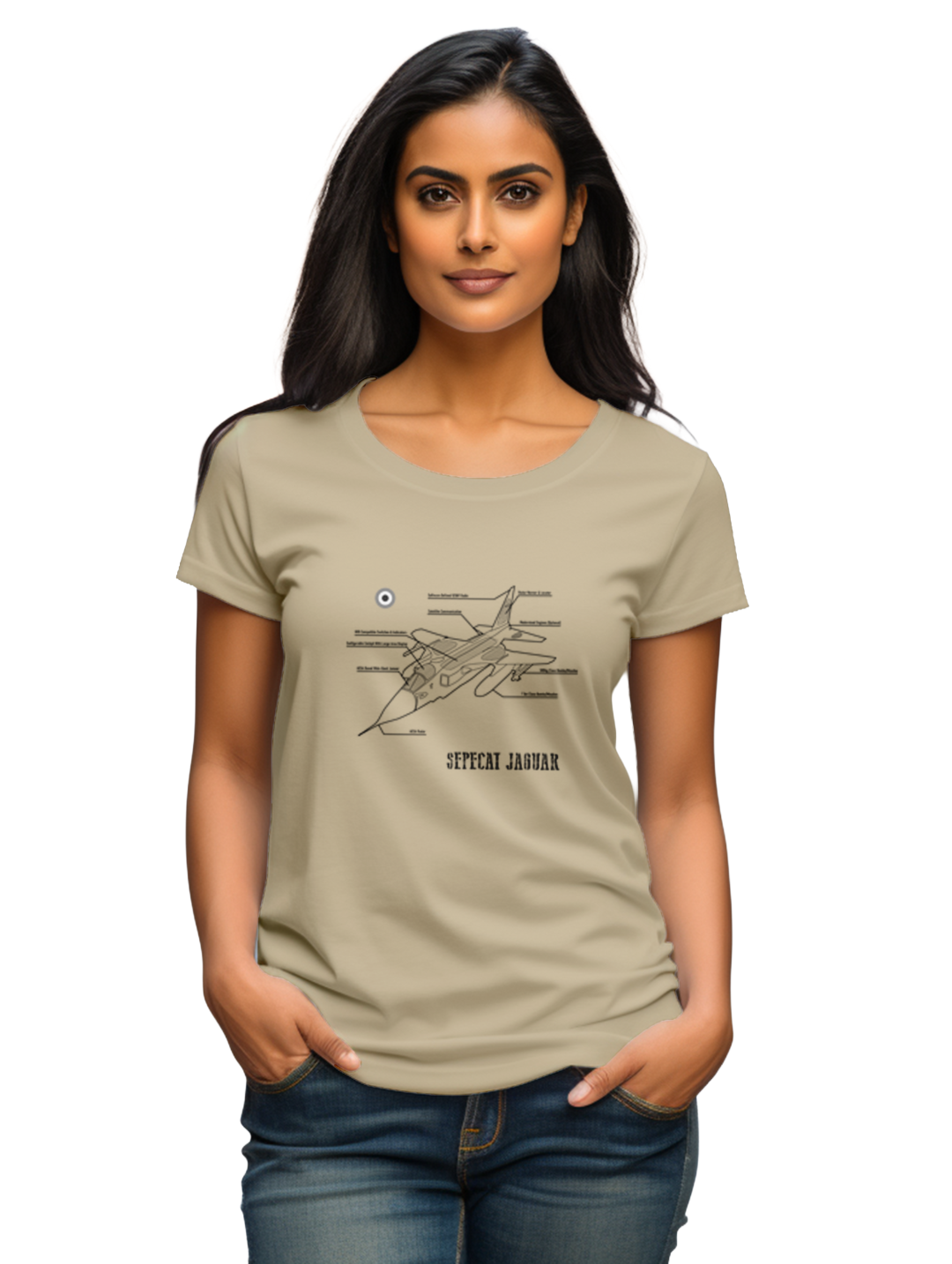 Women's Elegance in Flight with the SEPECAT Jaguar T-shirt