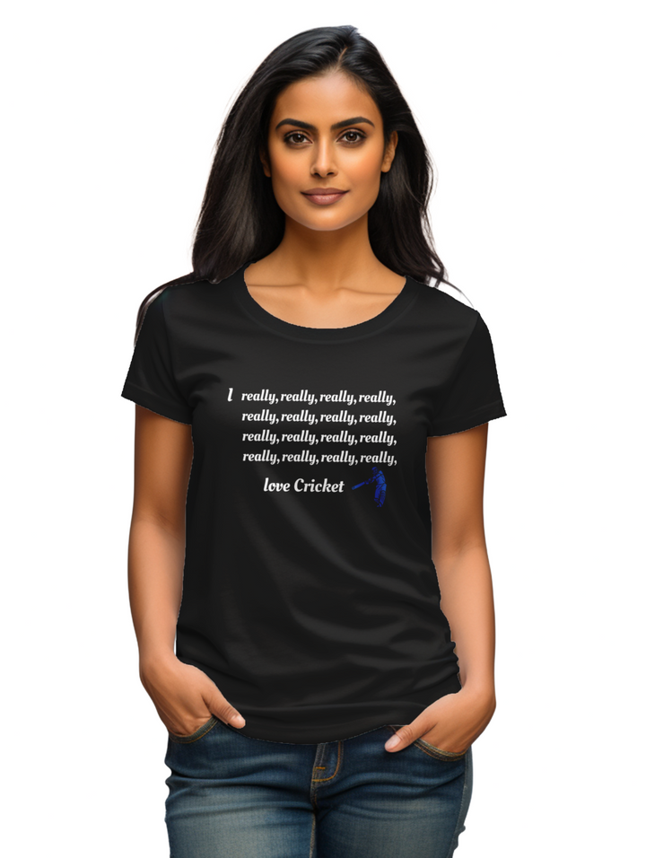 Women's I really love cricket T-shirt