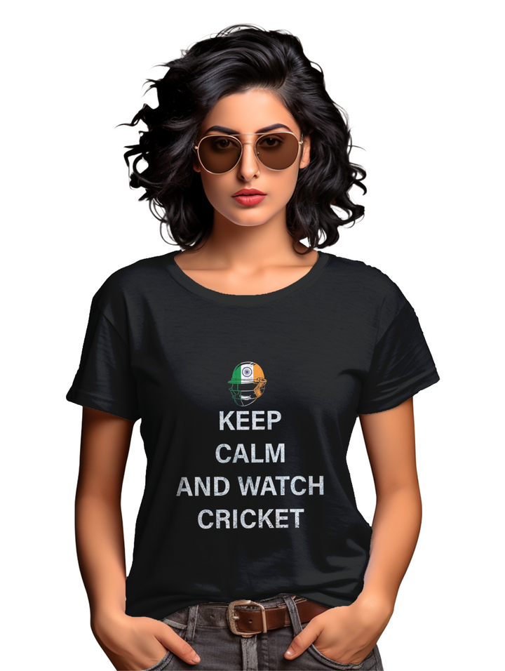 Women's Keep calm and watch cricket T-shirt