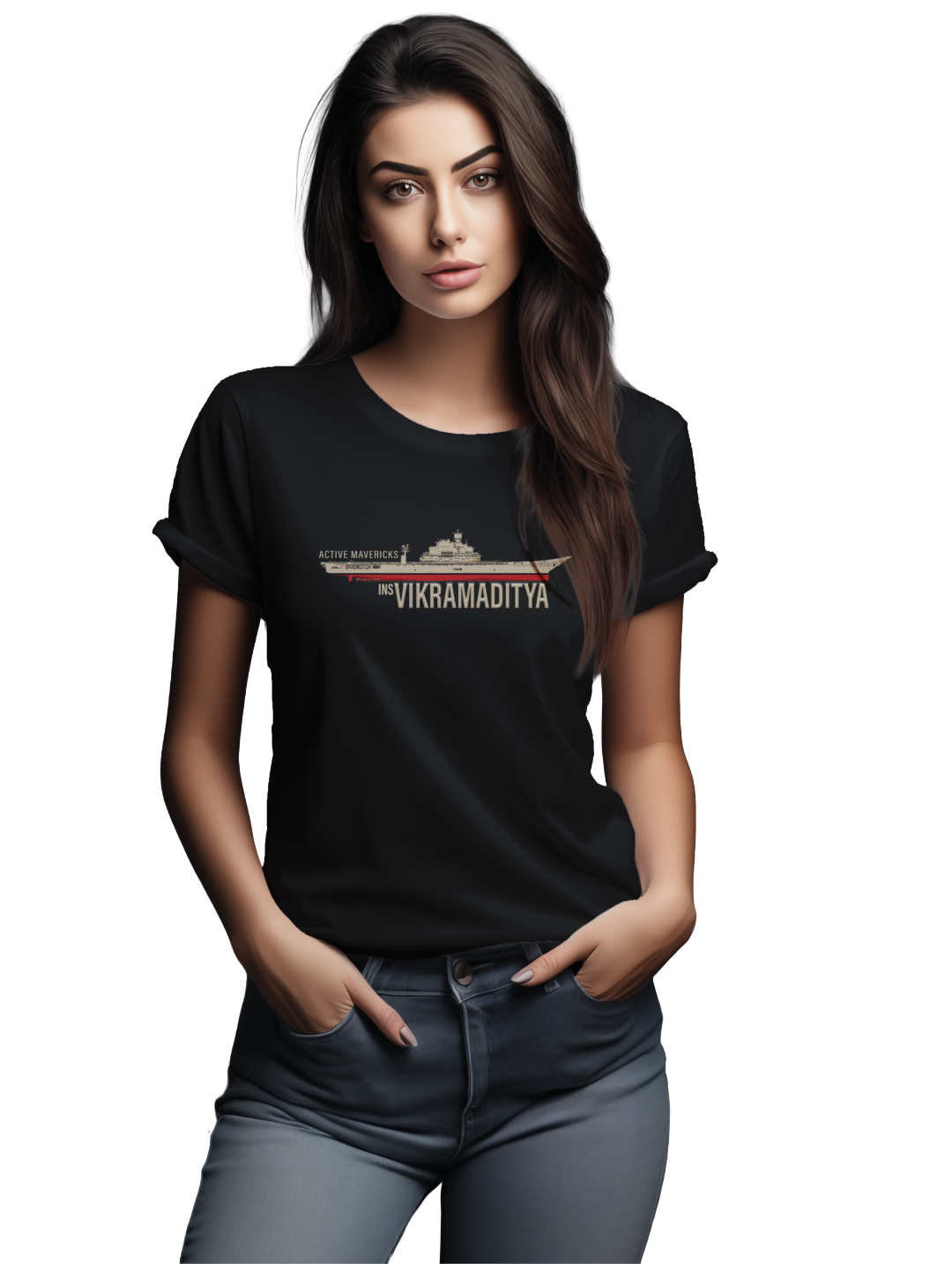 Womens INS Vikramaditya T-shirt