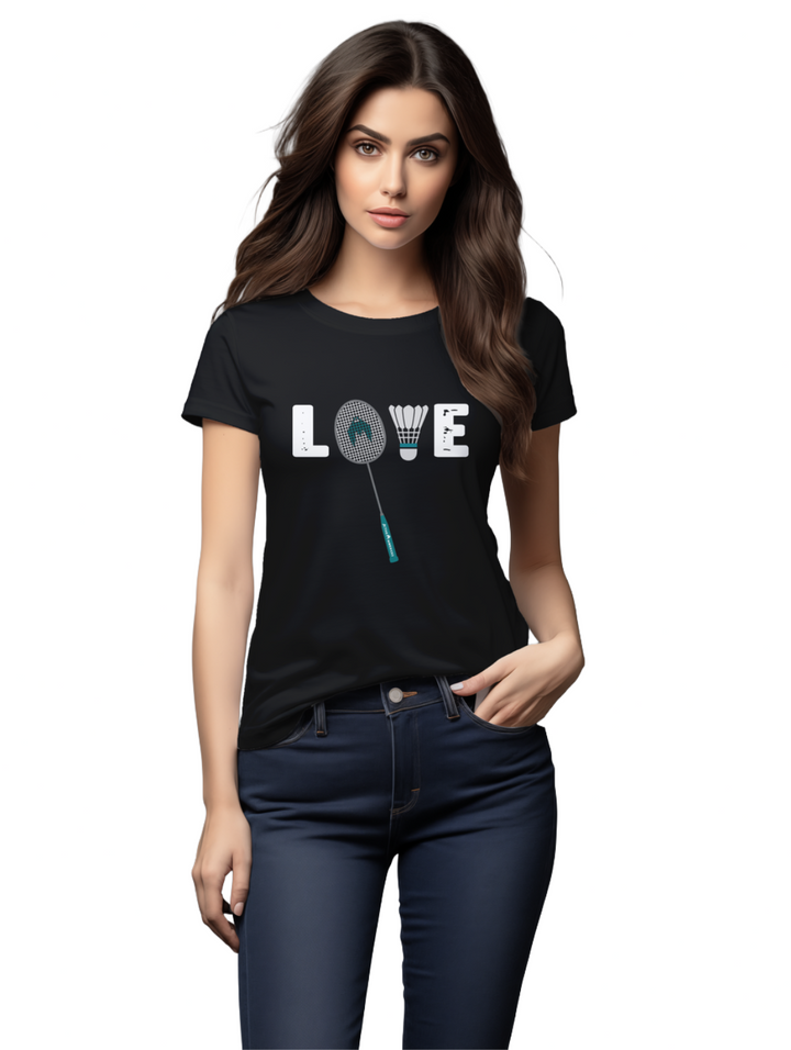 Womens Love Badminton T-Shirt
