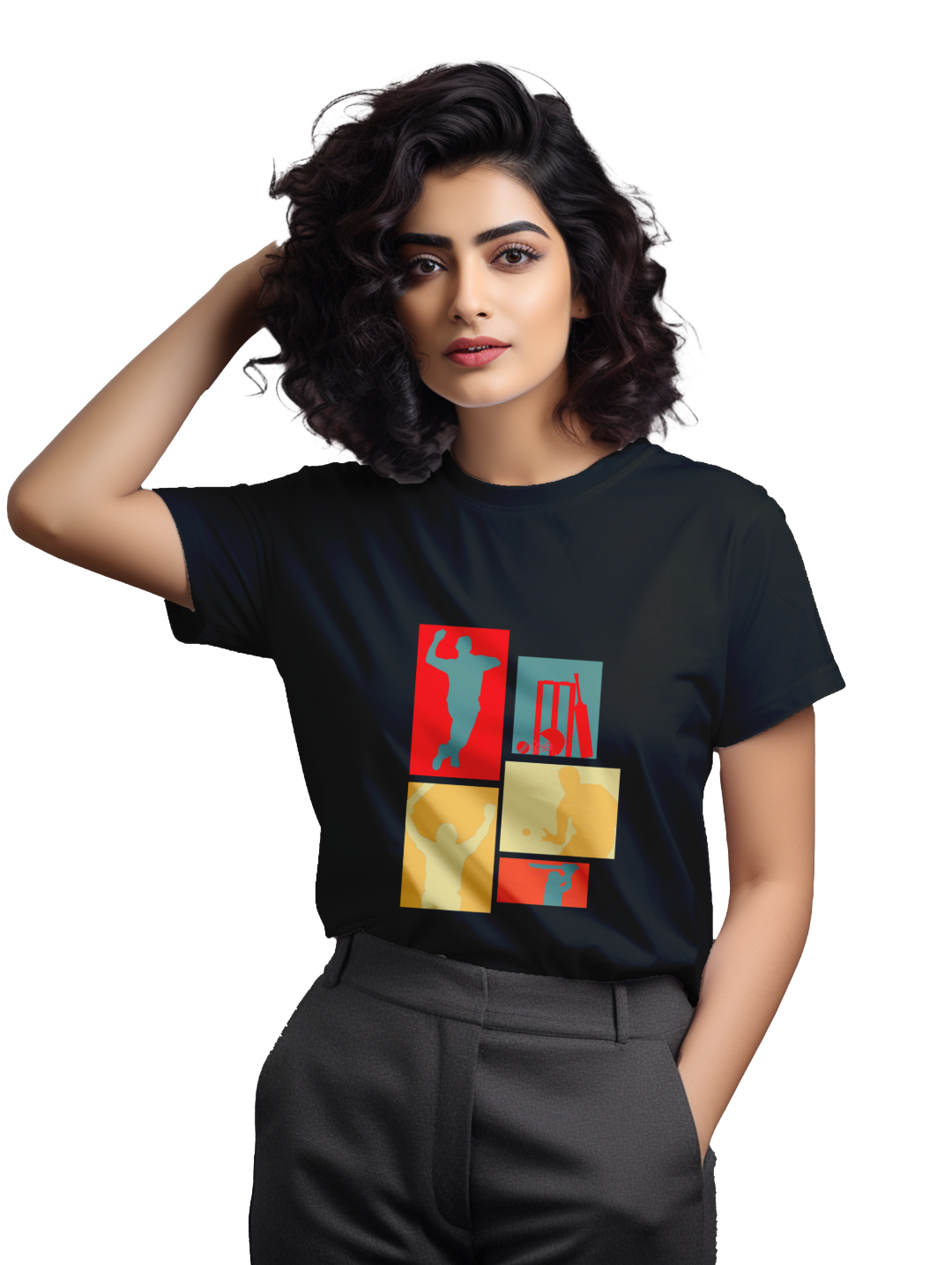 Cricket Collage womens T-shirt