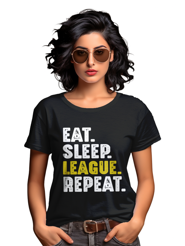 Women's Eat Sleep League Repeat T-shirt