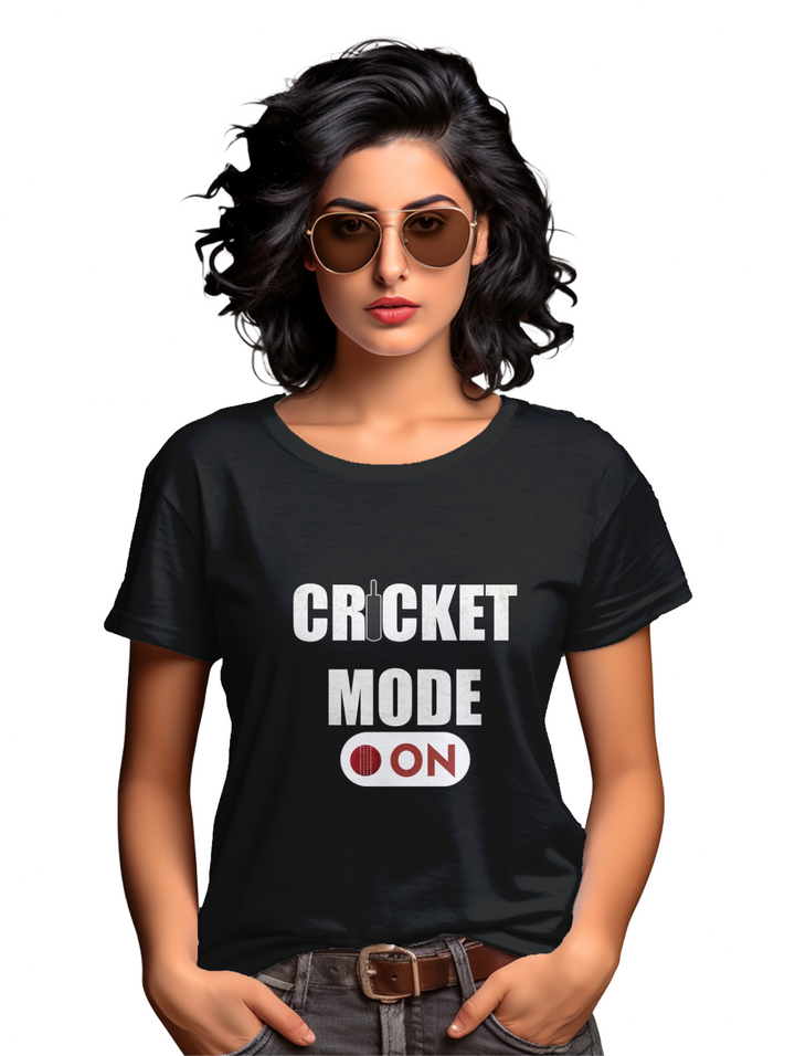 Women's Cricket Mode On T-shirt