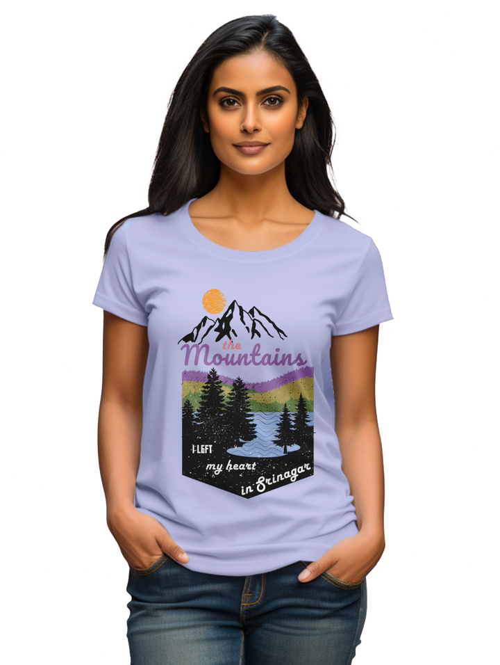 Women's Left my heart in Srinagar T-Shirt