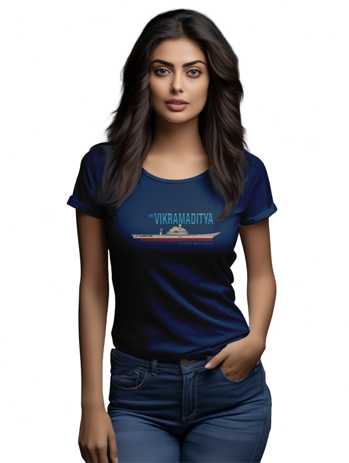 Womens INS Vikramaditya T-shirt
