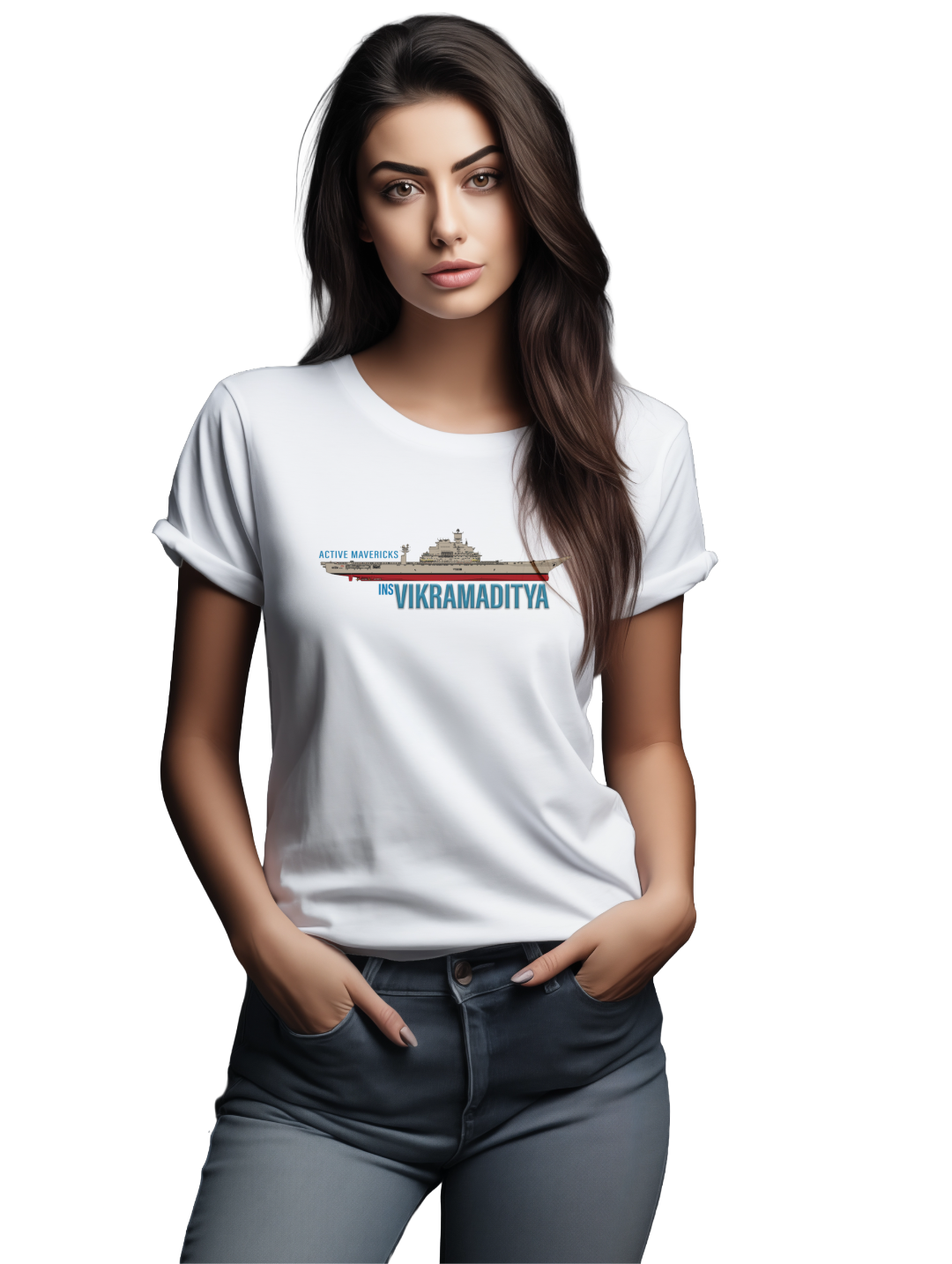 Womens INS Vikramaditya T-shirt