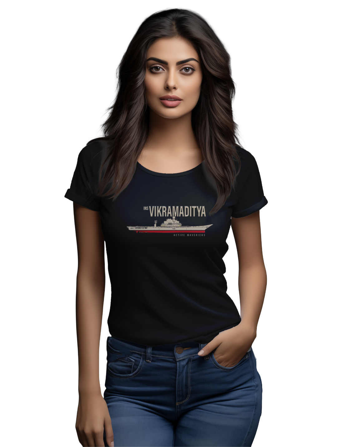 Womens INS Vikramaditya T-shirt