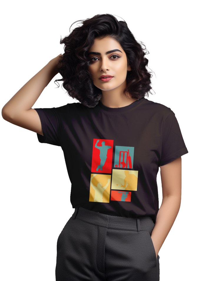 Cricket Collage womens T-shirt