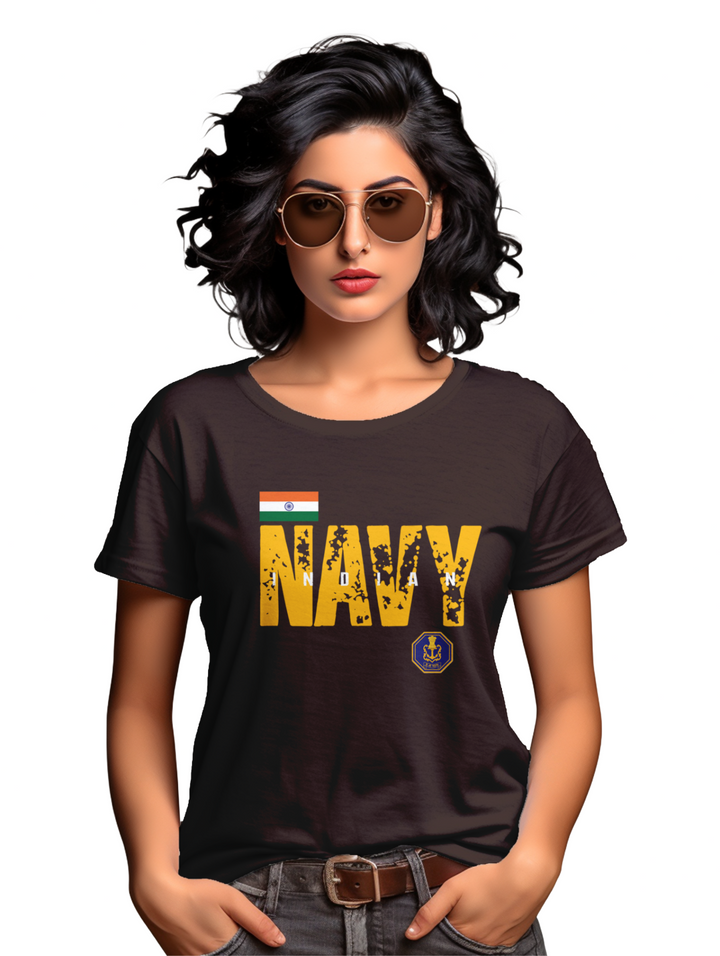 Women's Indian navy T-shirt