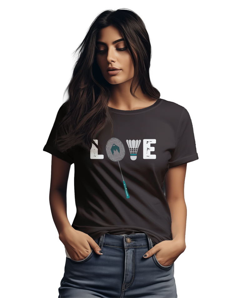 Womens Love Badminton T-Shirt