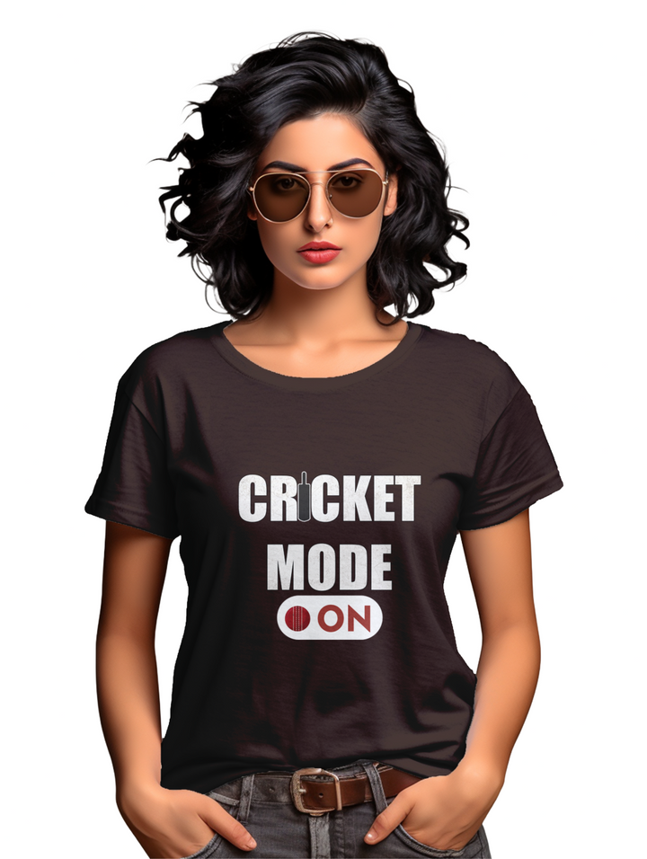 Women's Cricket Mode On T-shirt